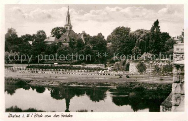 Rheine Blick von der Brücke Kirche