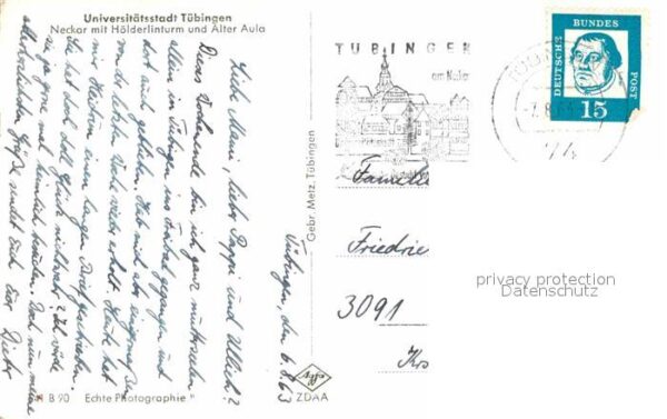Tuebingen Neckar Hölderlinturm Alte Aula Universi – Bild 2