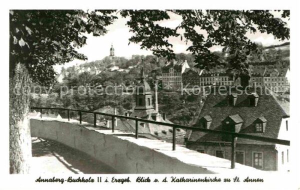 Annaberg-Buchholz Erzgebirge Blick von der Katharinenkirche zu St An