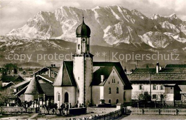 Wallgau Kirche Wetterstein Dreitorspitze