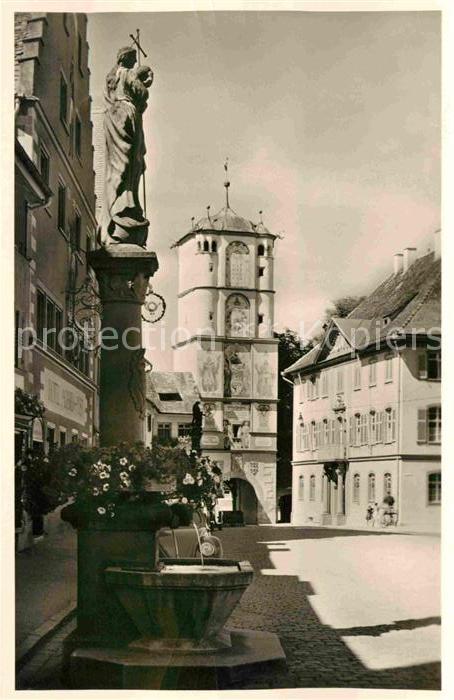 Wangen Allgaeu Ravensburger Tor Brunnen Figur
