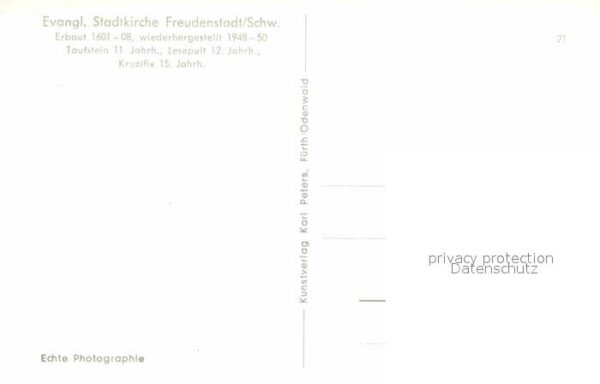 Freudenstadt Taufstein Lesepult Kruzifix evangelisch – Bild 2