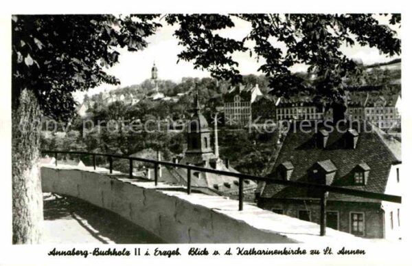 Annaberg-Buchholz Erzgebirge Blick von der Katharinenkirche zu St An