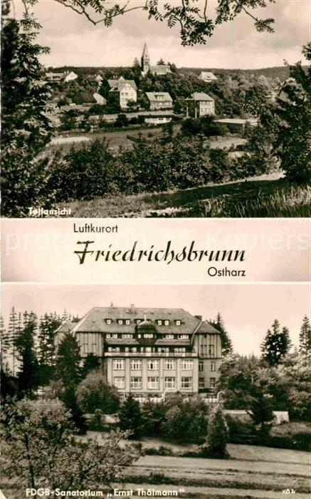 Friedrichsbrunn Harz Teilansicht Luftkurort FDGB Sanatorium