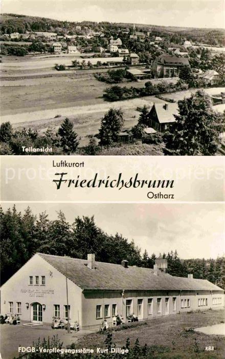 Friedrichsbrunn Harz Teilansicht Luftkurort FDGB Verpflegung
