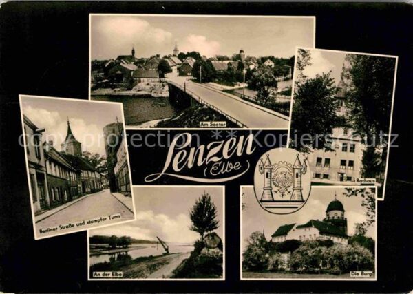 Lenzen Elbe Brücke am Seetor Rathaus Burg Elbe Berl