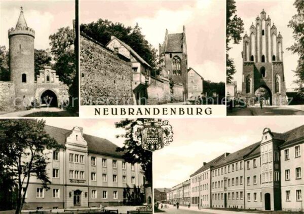 Neubrandenburg Teilansichten Fangelturm Stadtmauer Neu