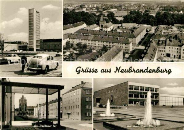 Neubrandenburg Hochhaus Schloss Karl Marx Platz Trepto