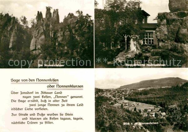 Jonsdorf Nonnenfelsen Berggaststätte Blick ins T
