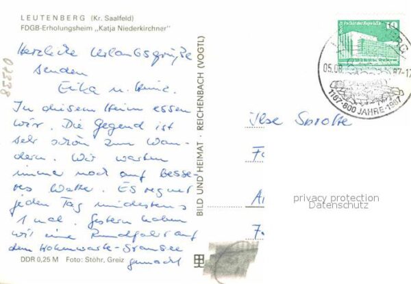 Leutenberg Thueringen FDGB Erholungsheim Katja Niederkirchner – Bild 2