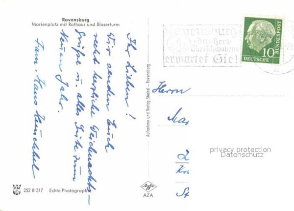 Ravensburg Wuerttemberg Marienplatz Rathaus Blaserturm zur Weih – Bild 2