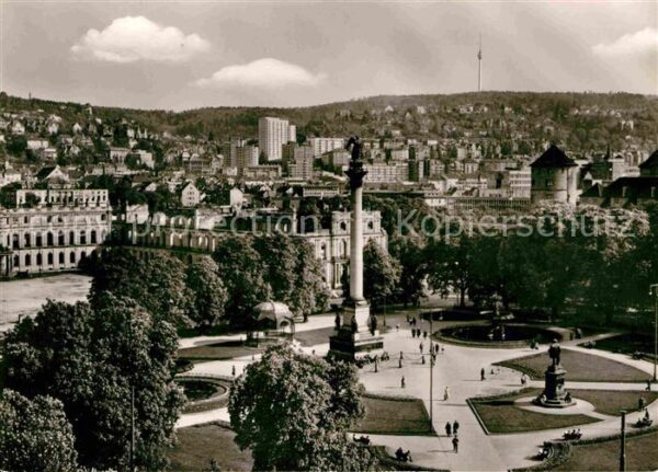 Stuttgart Schlossplatz Jubiläumssäule Denkmal Fer