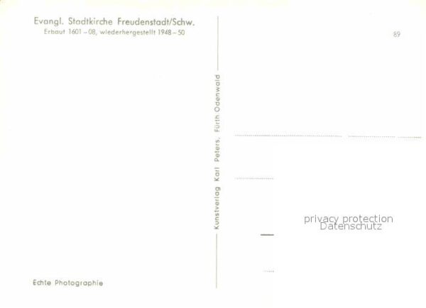 Freudenstadt Evangelische Stadtkirche 17. Jhdt. – Bild 2