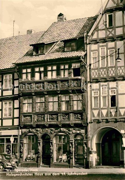 Wernigerode Harz Holzgeschnitztes Haus 17. Jhdt. Fachwer