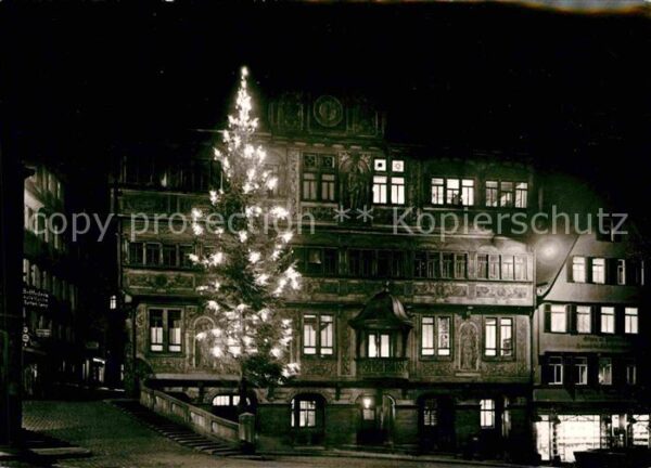 Tuebingen Am Rathaus Weihnachtsbaum Universitätss