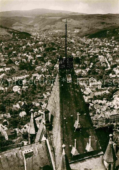 Wernigerode Harz Blick vom Schloss zum Brocken