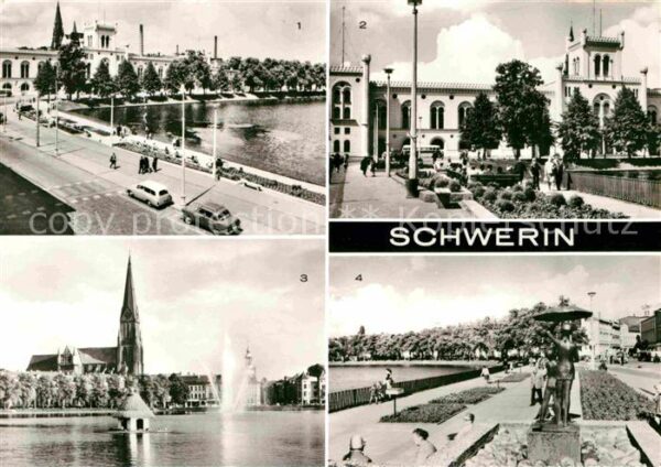 Schwerin Mecklenburg Pfaffenteich Neue Anlagen Kirche