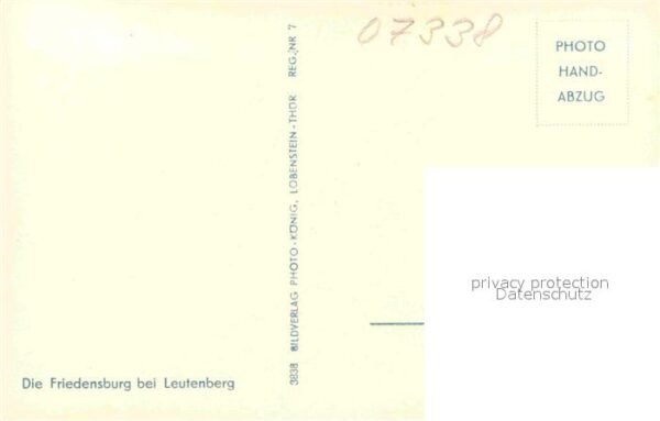 Leutenberg Thueringen Friedensburg Handabzug – Bild 2
