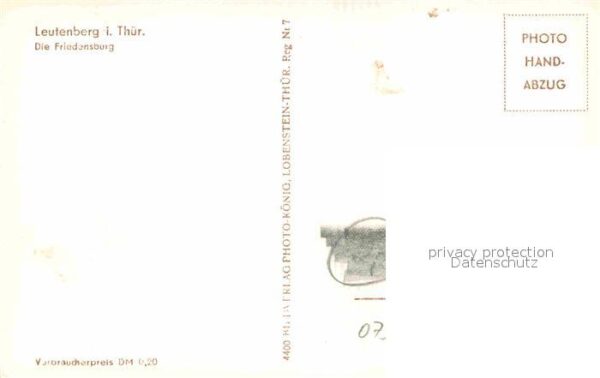 Leutenberg Thueringen Friedensburg Handabzug – Bild 2