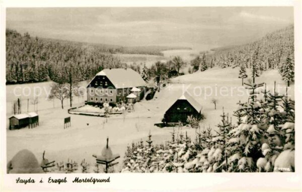 Sayda Mortelgrund Winterpanorama Erzgebirge