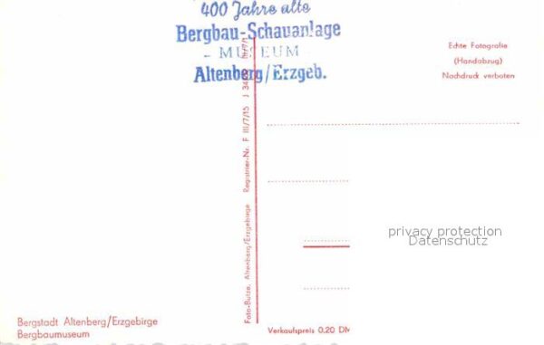 Altenberg Erzgebirge Bergbaumuseum Handabzug – Bild 2