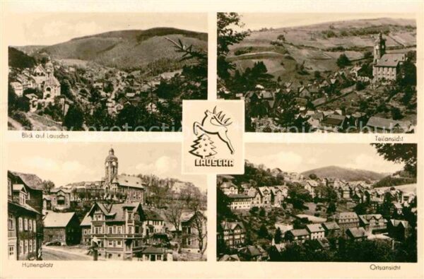 Lauscha Panorama Ortsansicht mit Kirche Hüttenp