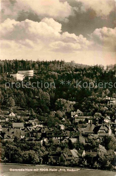 Gernrode Harz Ansicht mit FDGB Heim Fritz Heckert