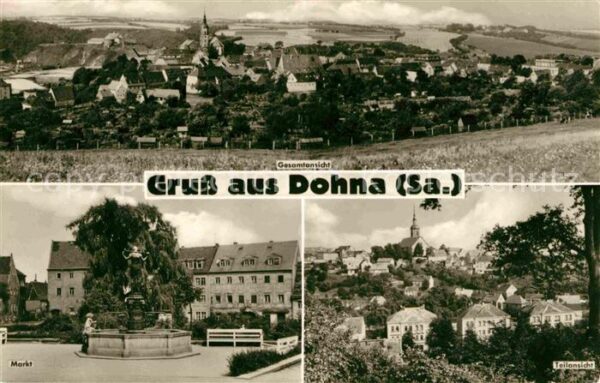 Dohna Sachsen Gesamtansicht Markt Brunnen