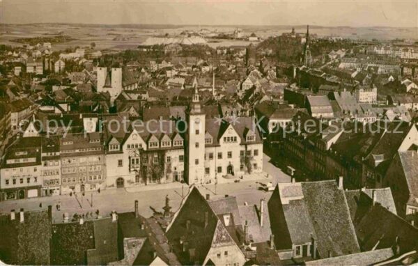 Freiberg Sachsen Blick vom Petriturm über den Obermarkt
