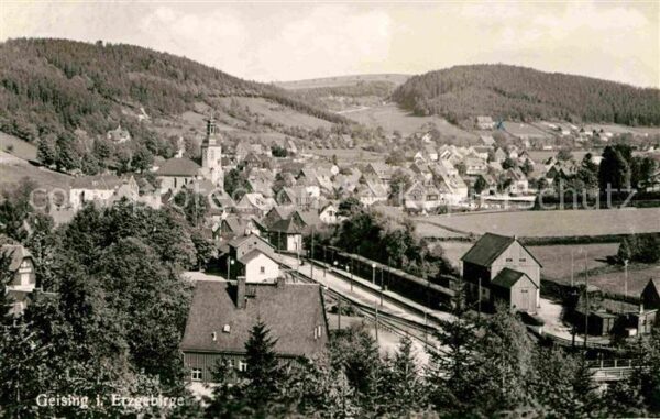 Geising Erzgebirge Ortsansicht mit Kirche