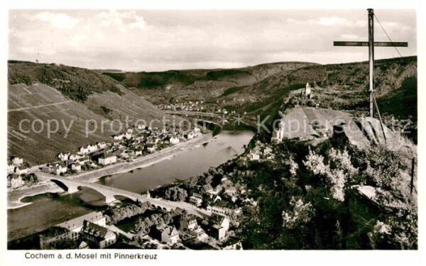 Cochem Mosel Panorama Blick vom Pinnerkreuz