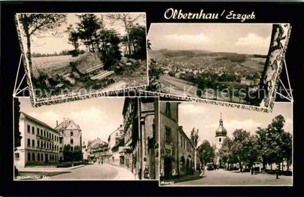 Olbernhau Erzgebirge Anton Günther Stein Panorama Markt Grün