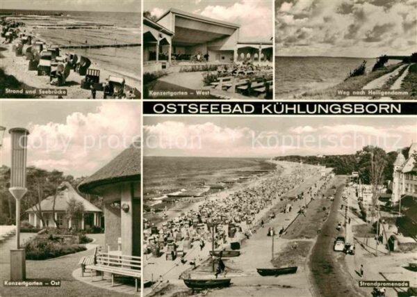 Kuehlungsborn Ostseebad Strand Seebrücke Konzertgarten Weg am U