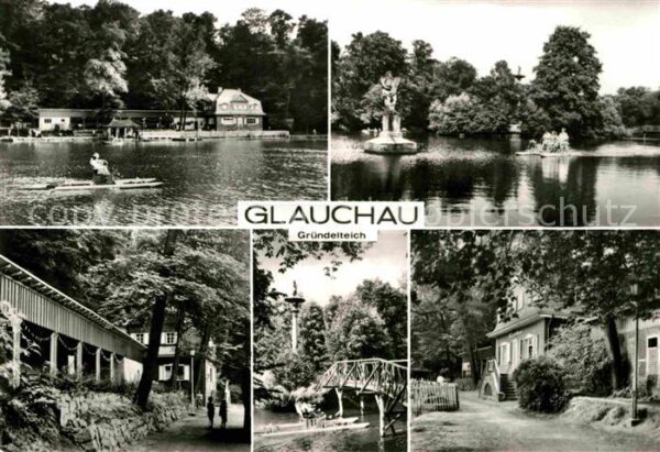 Glauchau Gründelteich Tretboot Gaststätte Brücke