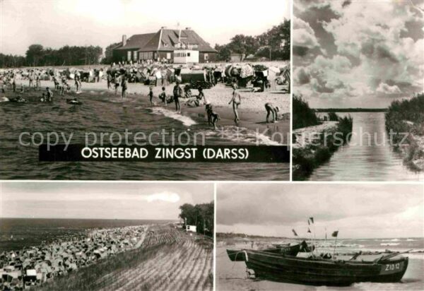 Zingst Ostseebad Strand Gaststätte Kanal Fischerboote