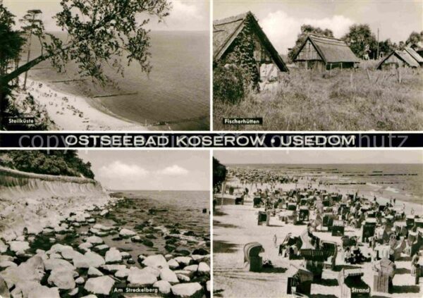 Koserow Ostseebad Usedom Steilküste Fischerhütten Streckelberg S