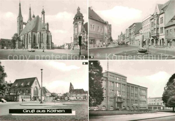 Koethen Anhalt Marktplatz St Jakobskirche Rathaus Bahn