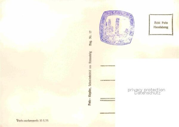 Schmiedefeld Rennsteig Bergbaude Adlersberg Handabzug – Bild 2
