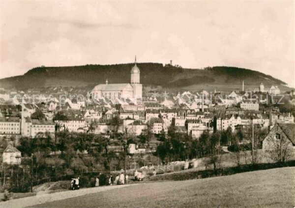 Annaberg-Buchholz Erzgebirge Ortsansicht mit Kirche Blick zum Pöhlbe