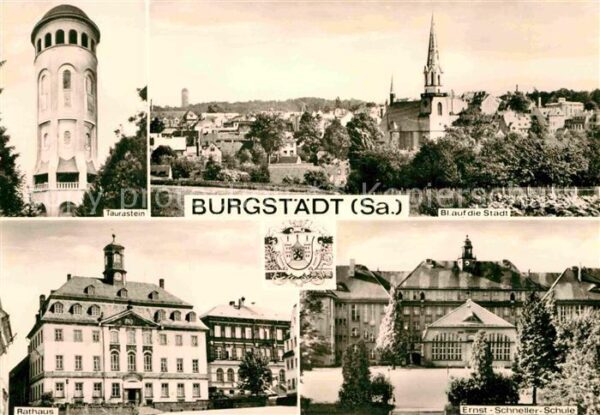Burgstaedt Sachsen Taurastein Aussichtsturm Ortsansicht mi