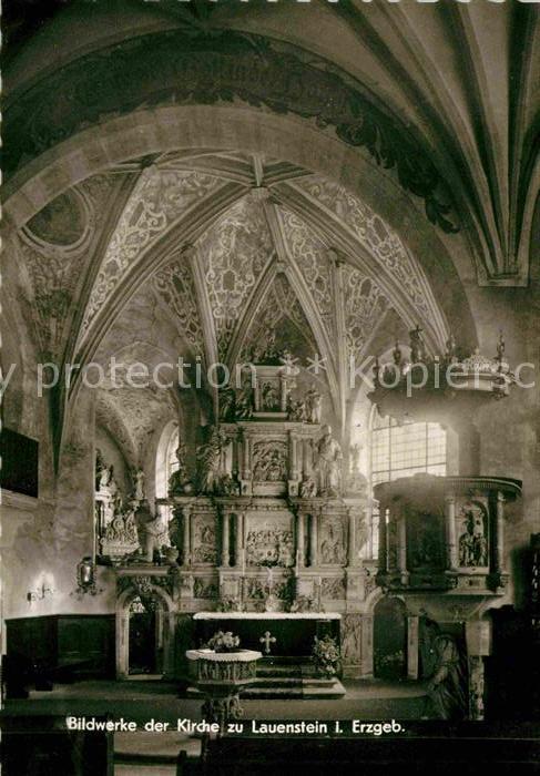 Lauenstein Erzgebirge Altar Taufbecken Kanzel Sandstein Serie