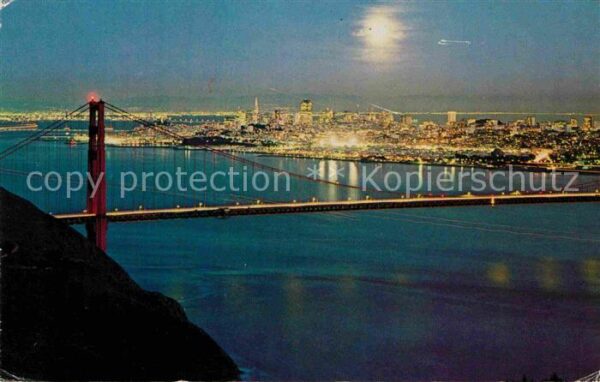 San Francisco California The Golden Gate Bridge at night