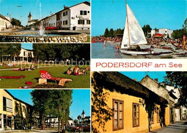 Podersdorf Neusiedler See Springbrunnen Hauptstr Pfarrkirche Stra