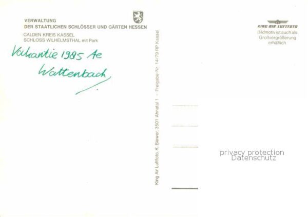 Calden Schloss Wilhelmsthal mit Park Fliegerau – Bild 2
