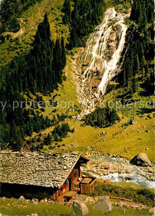 Stubaital Graba Alm mit Wasserfall