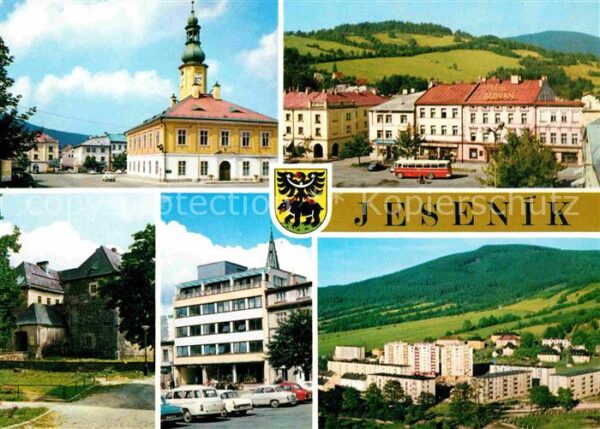 Jesenik Radnice Rude namesti s interhotelem Slo