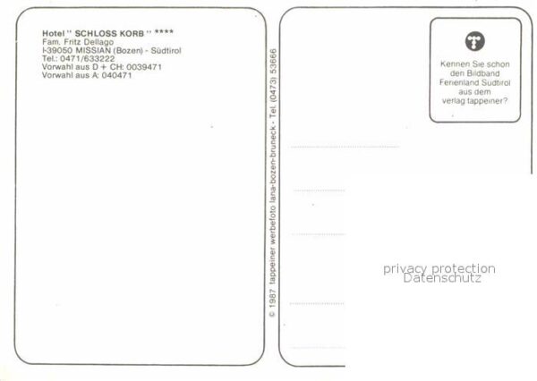 Missian Bozen Hotel Schloss Korb Flur – Bild 2