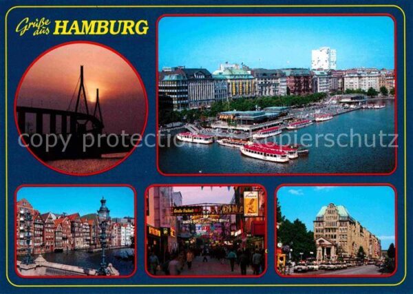 Hamburg Jungfernstieg Alster Strassenpartien