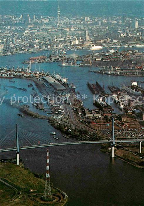 Hamburg Köhlbrandbrücke Fliegeraufnahme
