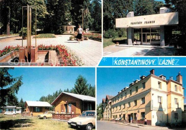 Konstantinovy Lazne Lazensky park Prusikuv pramen Autokempi